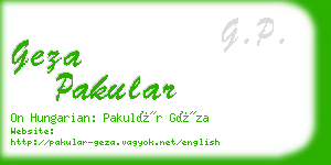 geza pakular business card